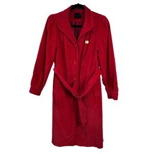 Electre Vintage Red Lined Corduroy Trench Jacket Women's Size XS/S